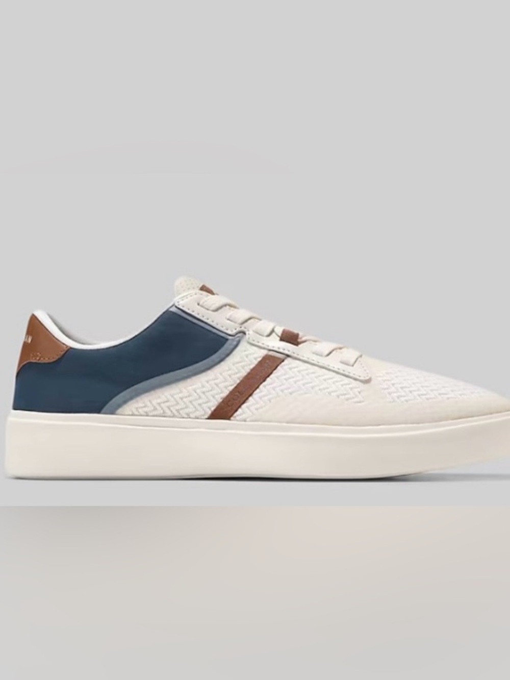 Cole Hans Men's Casual Low-Top Sneakers in Off-White, Navy & Brown
